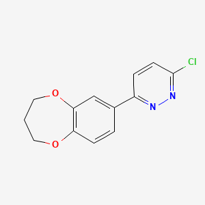 molecular formula C13H11ClN2O2 B1451911 3-chloro-6-(3,4-dihydro-2H-1,5-benzodioxepin-7-yl)pyridazine CAS No. 1154334-87-8