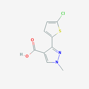 molecular formula C9H7ClN2O2S B1451923 3-(5-chlorothiophen-2-yl)-1-methyl-1H-pyrazole-4-carboxylic acid CAS No. 1157018-17-1