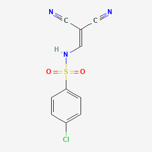 molecular formula C10H6ClN3O2S B14519399 Benzenesulfonamide, 4-chloro-N-(2,2-dicyanoethenyl)- CAS No. 62608-64-4