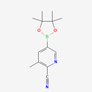 molecular formula C13H17BN2O2 B1451940 3-Methyl-5-(4,4,5,5-tetramethyl-1,3,2-dioxaborolan-2-yl)picolinonitrile CAS No. 1150561-70-8