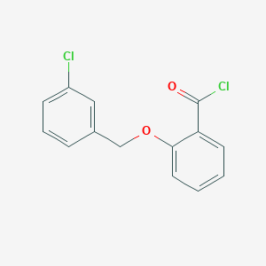 molecular formula C14H10Cl2O2 B1451954 2-[(3-Chlorobenzyl)oxy]benzoyl chloride CAS No. 1160250-13-4