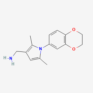 [1-(2,3-Dihydro-1,4-benzodioxin-6-yl)-2,5-dimethylpyrrol-3-yl]methanamine