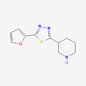 molecular formula C11H13N3OS B1451963 3-[5-(2-Furyl)-1,3,4-thiadiazol-2-yl]piperidine CAS No. 1105189-99-8