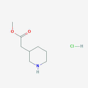 molecular formula C8H16ClNO2 B1451966 Methyl 2-(piperidin-3-yl)acetate hydrochloride CAS No. 247259-31-0