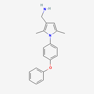 molecular formula C19H20N2O B1451967 ([2,5-Dimethyl-1-(4-phenoxyphenyl)-1H-pyrrol-3-YL]methyl)amine CAS No. 1177306-77-2