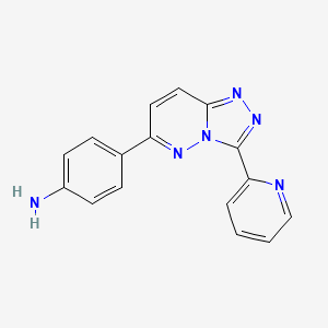 molecular formula C16H12N6 B1451972 [4-(3-Pyridin-2-yl[1,2,4]triazolo[4,3-b]pyridazin-6-yl)phenyl]amine CAS No. 1204296-38-7