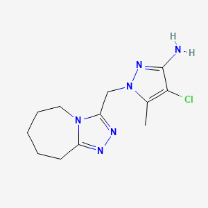 B1451977 4-chloro-5-methyl-1-(6,7,8,9-tetrahydro-5H-[1,2,4]triazolo[4,3-a]azepin-3-ylmethyl)-1H-pyrazol-3-amine CAS No. 1174886-12-4