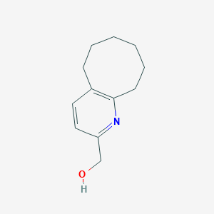 molecular formula C12H17NO B14519946 Cycloocta[b]pyridine-2-methanol, 5,6,7,8,9,10-hexahydro- CAS No. 62491-72-9