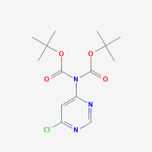 molecular formula C14H20ClN3O4 B1452000 N,N-DiBoc-4-amino-6-chloropyrimidine CAS No. 354112-08-6