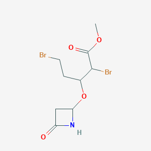 molecular formula C9H13Br2NO4 B14520280 Methyl 2,5-dibromo-3-[(4-oxoazetidin-2-yl)oxy]pentanoate CAS No. 62812-58-2