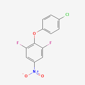 molecular formula C12H6ClF2NO3 B1452031 2-(4-氯苯氧基)-1,3-二氟-5-硝基苯 CAS No. 549547-32-2