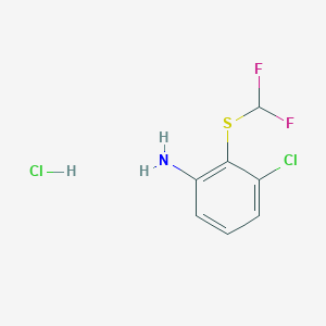 molecular formula C7H7Cl2F2NS B1452035 3-Chloro-2-[(difluoromethyl)sulfanyl]aniline hydrochloride CAS No. 1240527-68-7