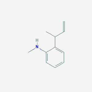 molecular formula C11H15N B14520361 Benzenamine, N-methyl-2-(1-methyl-2-propenyl)- CAS No. 62379-01-5