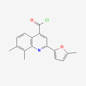 molecular formula C17H14ClNO2 B1452037 7,8-Dimethyl-2-(5-methyl-2-furyl)quinoline-4-carbonyl chloride CAS No. 1160261-36-8