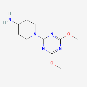 molecular formula C10H17N5O2 B1452038 1-(4,6-Dimethoxy-1,3,5-triazin-2-yl)piperidin-4-amine CAS No. 596818-13-2