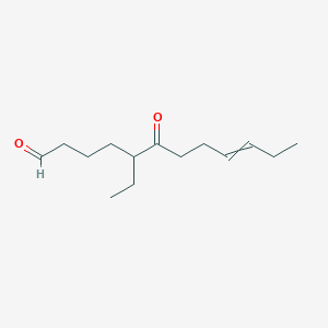 molecular formula C14H24O2 B14520407 5-Ethyl-6-oxododec-9-enal CAS No. 62427-75-2