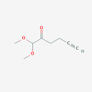 molecular formula C8H12O3 B14520481 1,1-Dimethoxyhex-5-YN-2-one CAS No. 62752-83-4