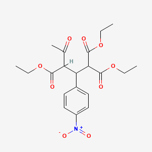 molecular formula C20H25NO9 B14520518 Triethyl 2-(4-nitrophenyl)-4-oxopentane-1,1,3-tricarboxylate CAS No. 62558-74-1