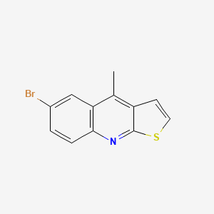 molecular formula C12H8BrNS B14520561 6-Bromo-4-methylthieno[2,3-B]quinoline CAS No. 62452-38-4