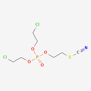 molecular formula C7H12Cl2NO4PS B14520591 Bis(2-chloroethyl) 2-(thiocyanato)ethyl phosphate CAS No. 63064-33-5