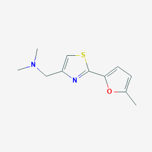 molecular formula C11H14N2OS B1452061 Dimethyl({[2-(5-methylfuran-2-yl)-1,3-thiazol-4-yl]methyl})amine CAS No. 1197527-61-9