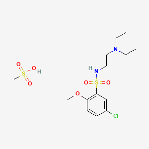 molecular formula C14H25ClN2O6S2 B14520831 Benzenesulfonamide, 5-chloro-N-(2-(diethylamino)ethyl)-2-methoxy-, monomethanesulfonate CAS No. 62833-49-2