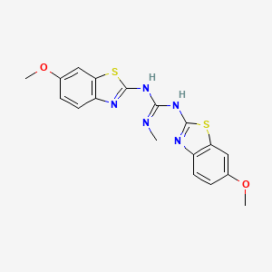 molecular formula C18H17N5O2S2 B14520896 N,N'-Bis[(6-methoxy-1,3-benzothiazol-2-yl)]-N''-methylguanidine CAS No. 62540-23-2