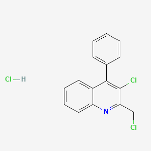 molecular formula C16H12Cl3N B1452094 3-Chloro-2-(chloromethyl)-4-phenylquinoline hydrochloride CAS No. 1009306-56-2