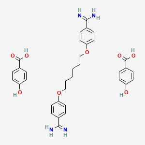 molecular formula C34H38N4O8 B1452095 Hexamidine diparaben CAS No. 93841-83-9