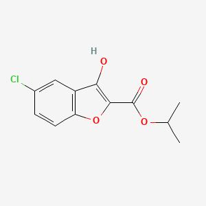 molecular formula C12H11ClO4 B14520975 Propan-2-yl 5-chloro-3-hydroxy-1-benzofuran-2-carboxylate CAS No. 62755-98-0
