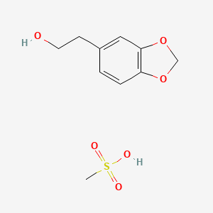 molecular formula C10H14O6S B14521046 Methanesulfonic acid--2-(2H-1,3-benzodioxol-5-yl)ethan-1-ol (1/1) CAS No. 62529-64-0