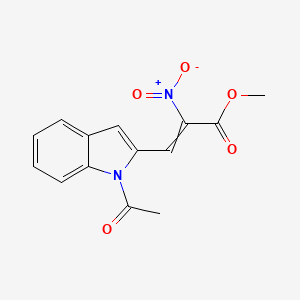 molecular formula C14H12N2O5 B14521049 Methyl 3-(1-acetyl-1H-indol-2-yl)-2-nitroprop-2-enoate CAS No. 62421-81-2
