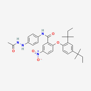 molecular formula C31H38N4O5 B14521060 Acetic acid, 2-[4-[[2-[2,4-bis(1,1-dimethylpropyl)phenoxy]-5-nitrobenzoyl]amino]phenyl]hydrazide CAS No. 63134-31-6