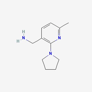 molecular formula C11H17N3 B1452107 (6-Methyl-2-pyrrolidin-1-ylpyridin-3-yl)methylamine CAS No. 1209616-87-4