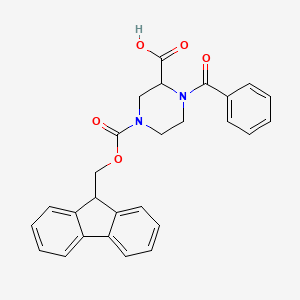 4-(((9H-Fluoren-9-YL)methyl9H-fluoren-9-YL)methoxy)carbonyl)-1-benzoylpiperazine-2-carboxylic acid