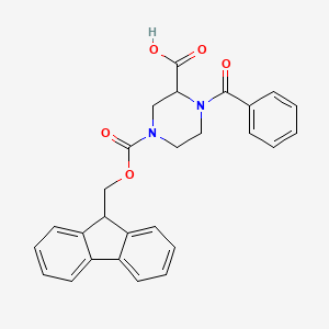 4-(((9H-Fluoren-9-yl)methoxy)carbonyl)-1-benzoylpiperazine-2-carboxylic acid