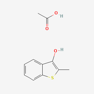 molecular formula C11H12O3S B14521180 Acetic acid--2-methyl-1-benzothiophene-3-ol (1/1) CAS No. 62331-82-2