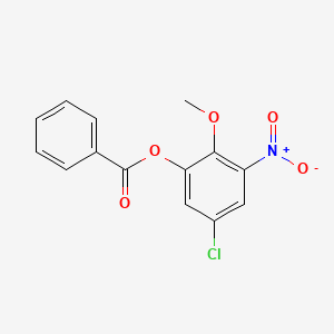 molecular formula C14H10ClNO5 B1452121 5-Chloro-2-methoxy-3-nitrophenyl benzoate CAS No. 1221792-84-2