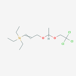 molecular formula C13H25Cl3O2Si B14521265 Triethyl{3-[1-(2,2,2-trichloroethoxy)ethoxy]prop-1-en-1-yl}silane CAS No. 62943-40-2