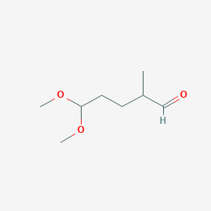 molecular formula C8H16O3 B14521284 Pentanal, 5,5-dimethoxy-2-methyl- CAS No. 62839-30-9