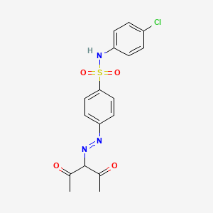 molecular formula C17H16ClN3O4S B14521309 N-(4-Chlorophenyl)-4-[(E)-(2,4-dioxopentan-3-yl)diazenyl]benzene-1-sulfonamide CAS No. 62383-28-2
