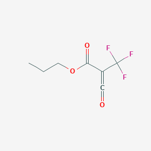 molecular formula C7H7F3O3 B14521314 Propyl 3-oxo-2-(trifluoromethyl)prop-2-enoate CAS No. 62935-33-5