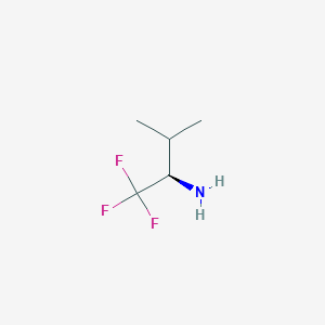 molecular formula C5H10F3N B1452137 (2R)-1,1,1-trifluoro-3-methylbutan-2-amine CAS No. 1032181-63-7