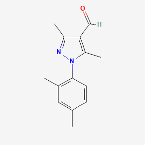 molecular formula C14H16N2O B1452142 1-(2,4-dimethylphenyl)-3,5-dimethyl-1H-pyrazole-4-carbaldehyde CAS No. 1147202-67-2