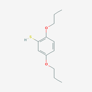 molecular formula C12H18O2S B14521431 Benzenethiol, 2,5-dipropoxy- CAS No. 62774-74-7