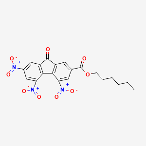 molecular formula C20H17N3O9 B14521433 Hexyl 4,5,7-trinitro-9-oxo-9H-fluorene-2-carboxylate CAS No. 62901-54-6