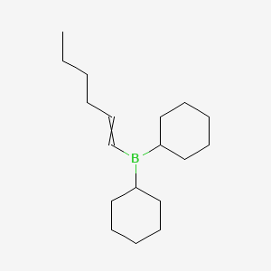 molecular formula C18H33B B14521434 Dicyclohexyl(hex-1-EN-1-YL)borane CAS No. 62594-04-1