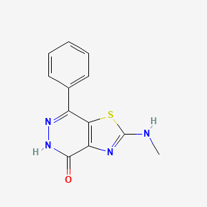 molecular formula C12H10N4OS B1452148 2-(methylamino)-7-phenyl[1,3]thiazolo[4,5-d]pyridazin-4(5H)-one CAS No. 1105192-28-6