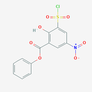 molecular formula C13H8ClNO7S B14521514 Phenyl 3-(chlorosulfonyl)-2-hydroxy-5-nitrobenzoate CAS No. 62547-08-4