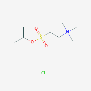 molecular formula C8H20ClNO3S B14521529 N,N,N-Trimethyl-2-{[(propan-2-yl)oxy]sulfonyl}ethan-1-aminium chloride CAS No. 62872-86-0
